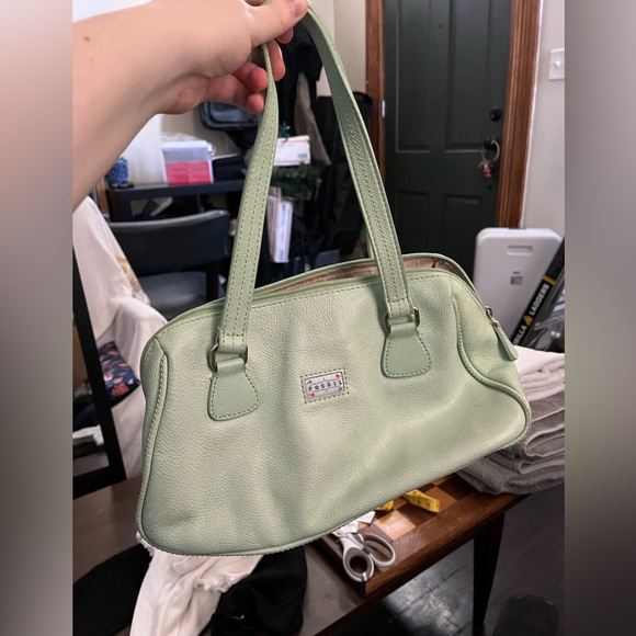 Fossil Handbags - Fossil Mint Sage Light Green Leather Purse Hand Bag Shoulder Bag